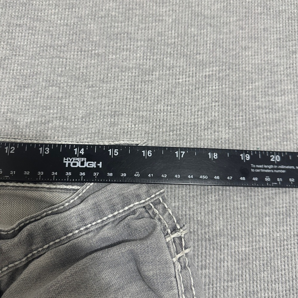 BKE Derek Straight Mens Gray Distressed Jeans 33R ABM12037 Thick Stitch - Picture 3 of 16